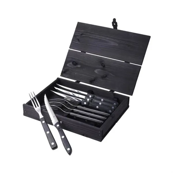 Gense Old Farmer biff/grillbestikk 8 deler - Svart/stål