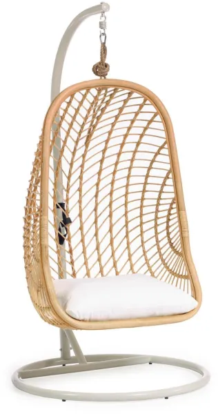 Ekaterina, utendørs hengestol, natur/hvit, H197x105x105 cm