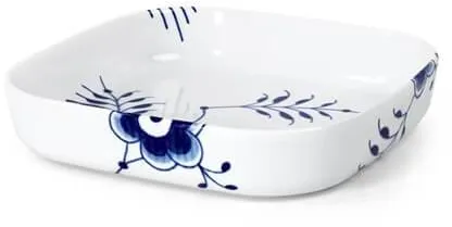 Royal Copenhagen Blå Mega Riflet ildfast form firkantet 25 x 25 cm