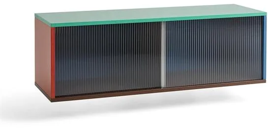HAY Colour Cabinet hylle med glassdører Medium Flerfarget