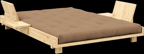 Karup Design Social Sovesofa med 2 stk. ryggstøtte, sidebord og madrass 140x200 Mocca/Klarlakkert