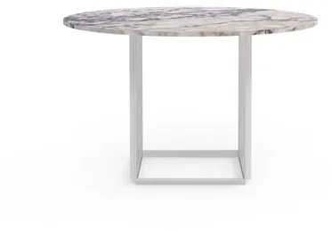 New Works Florence Spisebord Ø120 White Viola Marmor med hvitt stativ