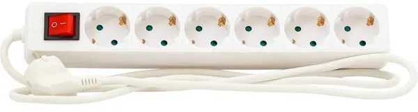 Grenuttak med bryter 6 uttak med jord 1,5m 3G1