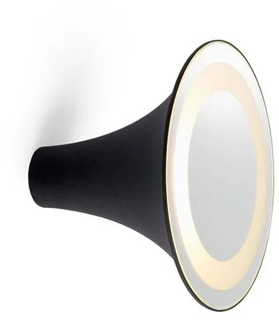 Trizo 21 Sirens Vegglampe Sort + Hvitmattet Glass + Speil Liten