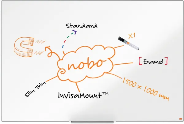 Nobo Impression Pro emaljert whiteboard 150x100cm hvit